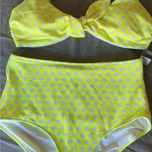 Yellow Polka Dot Bikini Set